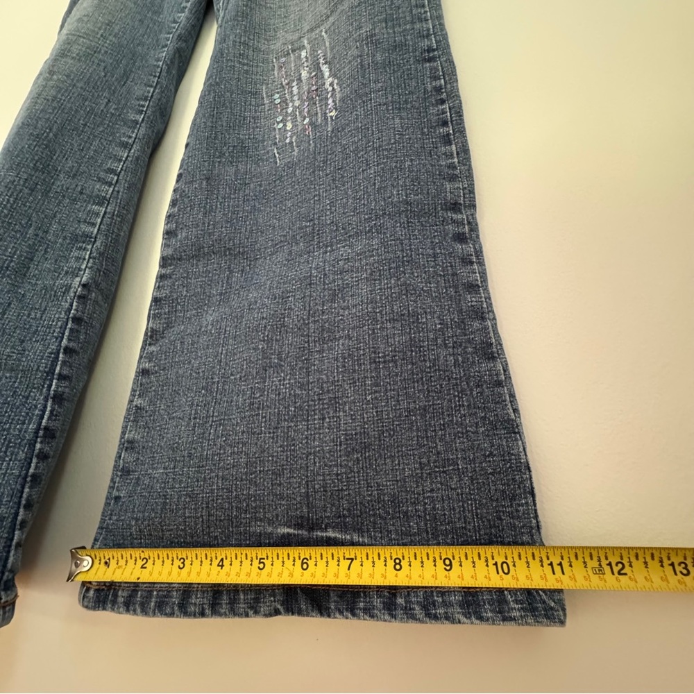 Apollo Jeans Bootcut Blue‎ Denim Rhinestone Embellished Distressed Women’s 18 - Picture 13 of 13